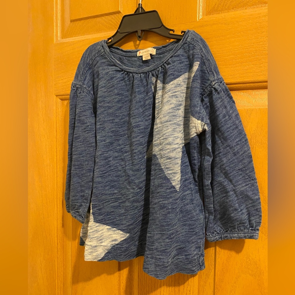 Crewcuts Blue and White Star Long Sleeve Tee